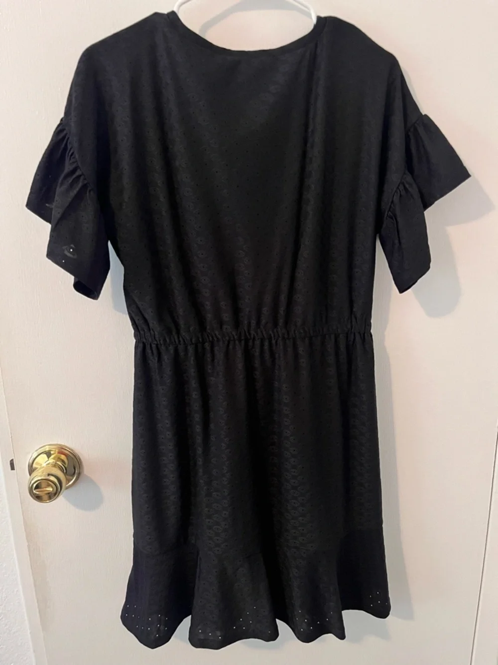 NWT Michael Kors Womens Black Lace-up Elastic Waist Lined Mini Dress Medium